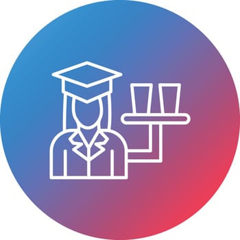 Underemployment Line Gradient Circle Background Icon vector