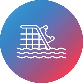 Log Flume Line Gradient Circle Background Icon vector