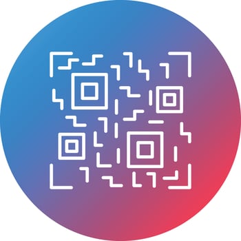 QR Code Line Gradient Circle Background Icon vector