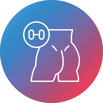 Brazilian Booty Workout Line Gradient Circle Background Icon vector