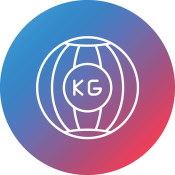 Medicine Ball Set Line Gradient Circle Background Icon vector