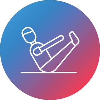 Pilates Line Gradient Circle Background Icon vector
