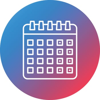 Calendar Line Gradient Circle Background Icon vector