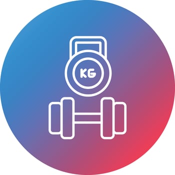 Weights Set Line Gradient Circle Background Icon vector