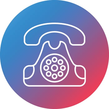 Landline Line Gradient Circle Background Icon vector