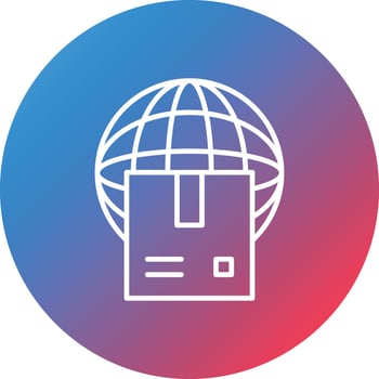 Worldwide Shipping Line Gradient Circle Background Icon vector