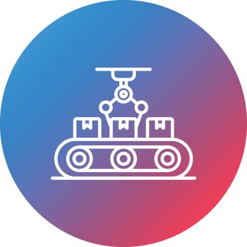 Automation Line Gradient Circle Background Icon vector