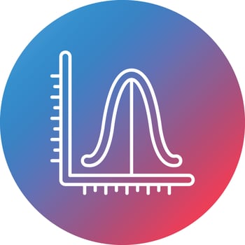 Histogram Line Gradient Circle Background Icon vector
