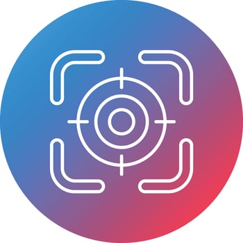 Basic Target Line Gradient Circle Background Icon vector