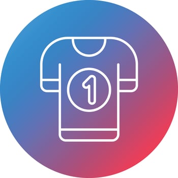 Hockey Jersey Line Gradient Circle Background Icon vector