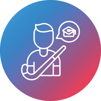 Private Hockey Lessons Line Gradient Circle Background Icon vector