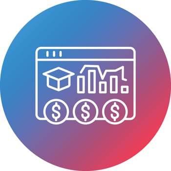 Economic Education Line Gradient Circle Background Icon vector