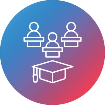 Group Class Line Gradient Circle Background Icon vector