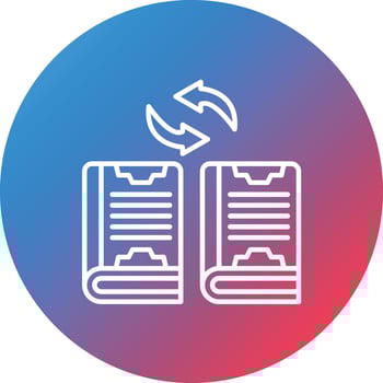 Literature Exchange Line Gradient Circle Background Icon vector