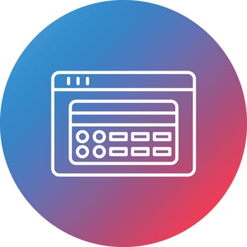 Online Payment Line Gradient Circle Background Icon vector