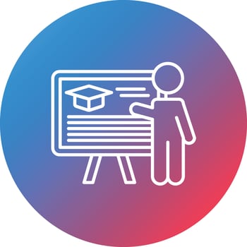 Teaching Line Gradient Circle Background Icon vector