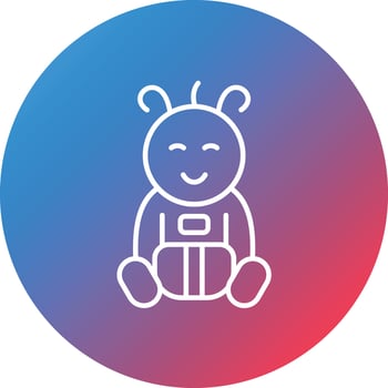 Baby Line Gradient Circle Background Icon vector