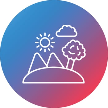Island Line Gradient Circle Background Icon vector