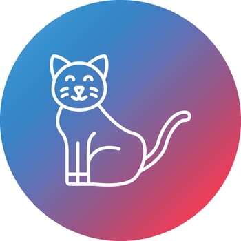 Cat Line Gradient Circle Background Icon vector