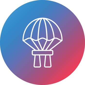Parachute Line Gradient Circle Background Icon vector