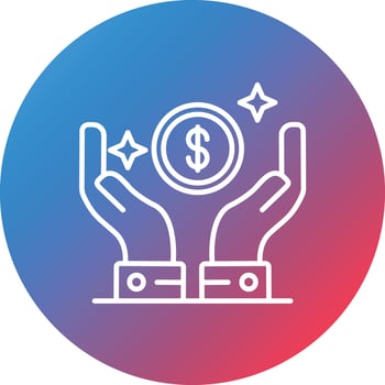 Advantages Line Gradient Circle Background Icon vector
