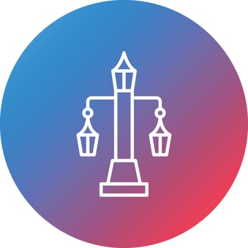 Street Light Line Gradient Circle Background Icon vector