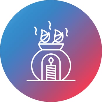 Aromatherapy Line Gradient Circle Background Icon vector
