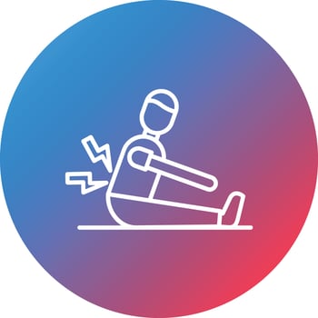 Chronic Pain Line Gradient Circle Background Icon vector