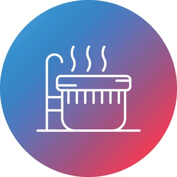 Hot Tub Line Gradient Circle Background Icon vector