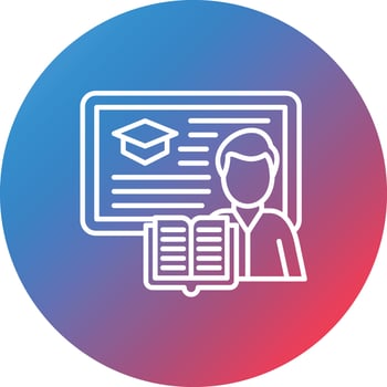 Lecturer Line Gradient Circle Background Icon vector