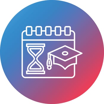 Gap Year Line Gradient Circle Background Icon vector