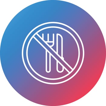 Fasting Line Gradient Circle Background Icon vector