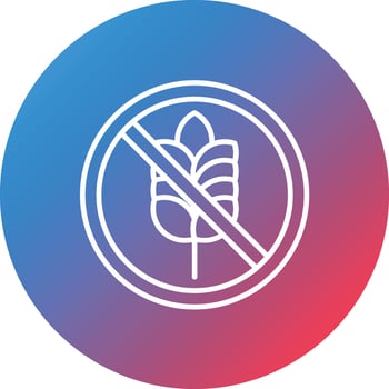 Gluten Free Food Line Gradient Circle Background Icon vector