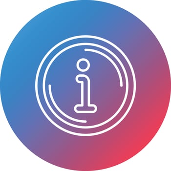Accurate Info Line Gradient Circle Background Icon vector