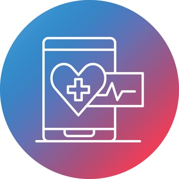 Medical Devices Line Gradient Circle Background Icon vector