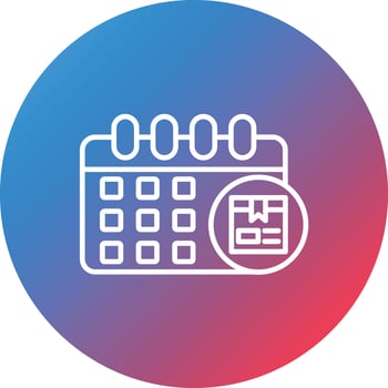 Monthly Delivery Line Gradient Circle Background Icon vector