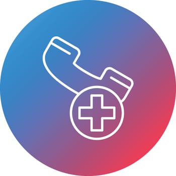 Healthcare Center Line Gradient Circle Background Icon vector