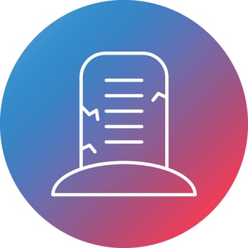 Cemetery Line Gradient Circle Background Icon vector