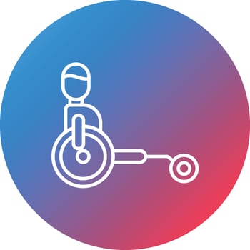 Disabled Athletes Line Gradient Circle Background Icon vector