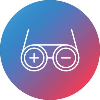 Prescription Glasses Line Gradient Circle Background Icon vector
