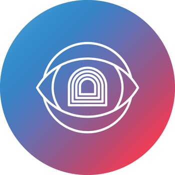 Tunnel Vision Line Gradient Circle Background Icon vector