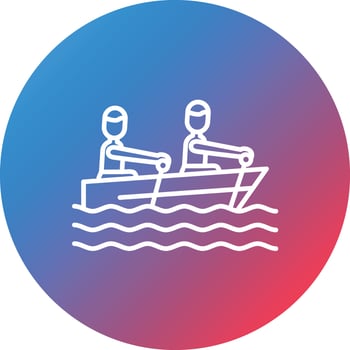 Rowing Line Gradient Circle Background Icon vector