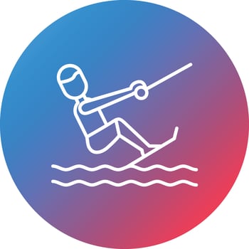 Wakeboarding Line Gradient Circle Background Icon vector