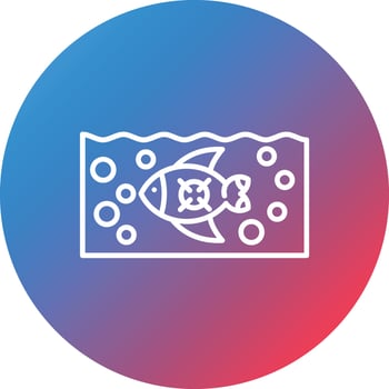 Underwater Target Shooting Line Gradient Circle Background Icon vector