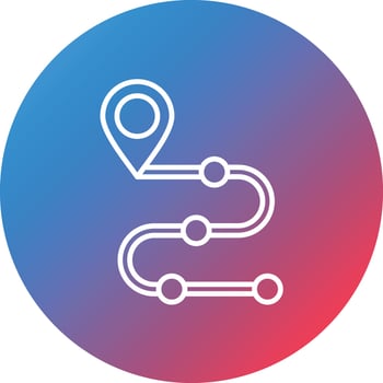 Roadmap Line Gradient Circle Background Icon vector