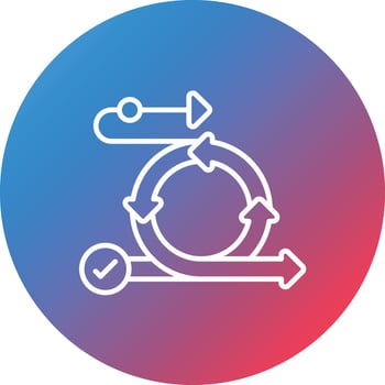 Scrum Line Gradient Circle Background Icon vector