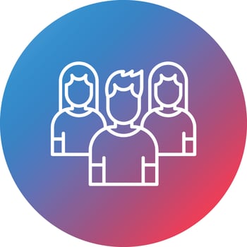 Team Member Line Gradient Circle Background Icon vector