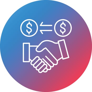 Transaction Line Gradient Circle Background Icon vector