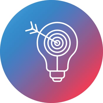 Problem Solving Line Gradient Circle Background Icon vector