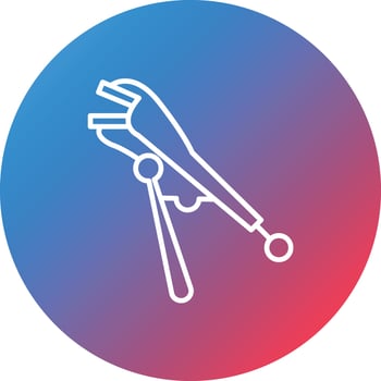 Locking Pliers Line Gradient Circle Background Icon vector